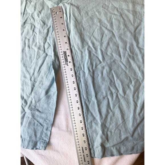 Paraphrase Women Cropped Pants Size 16W Light Blue Linen 24" Inseam - Picture 6 of 11